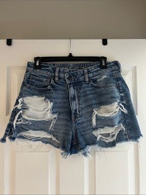 American Eagle Outfitters Distressed Denim Mom Shorts